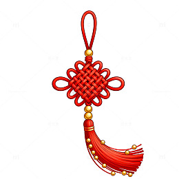 中国结传统饰品插画