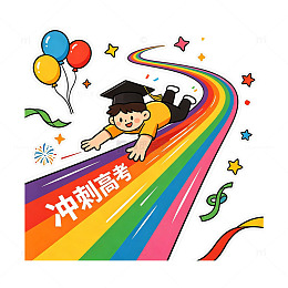 高考冲刺插画