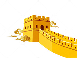 长城卡通图案插画