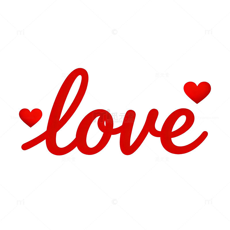 浪漫红心LOVE艺术字设计