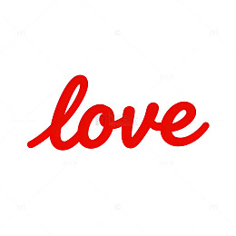 红色手写love艺术字设计素材