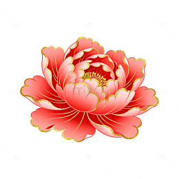 盛开红色花朵矢量插画
