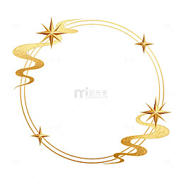 金色星月装饰边框设计