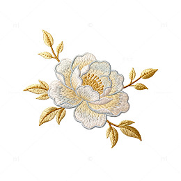 刺绣风格花卉图案设计元素