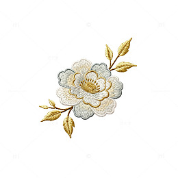 刺绣风格花卉图案设计元素