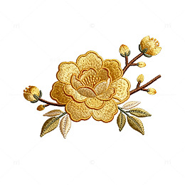 金色刺绣花朵图案