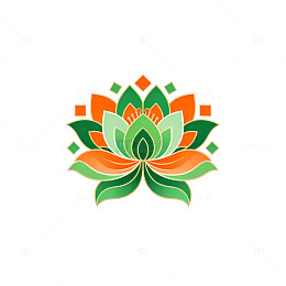 简约风格莲花图案设计元素