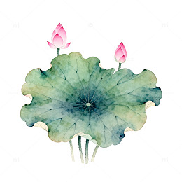 水墨荷花艺术插画