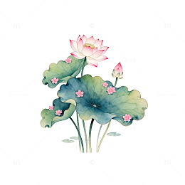 水墨荷花装饰画设计素材