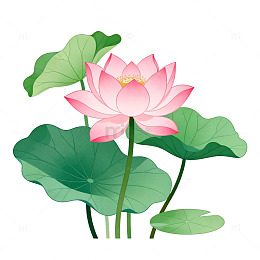 清新荷花矢量插画素材