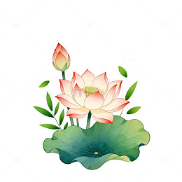 淡雅荷花水墨画设计元素