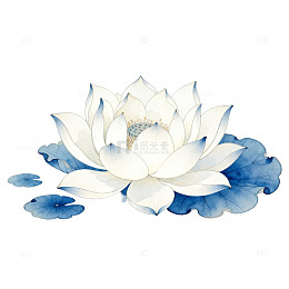 水墨风格荷花艺术插画