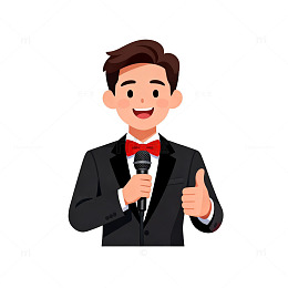 卡通主持人演讲形象设计素材