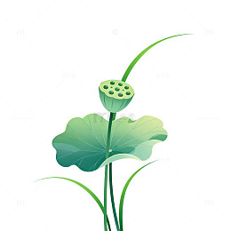 水墨风格莲花矢量图案设计素材