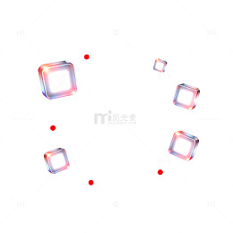 炫彩方块与红点抽象图案