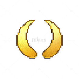 像素风金色手镯图标设计素材