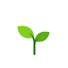 简约绿叶植物图标