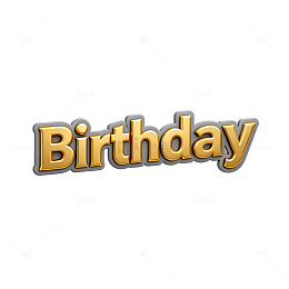 金色生日庆祝艺术字设计