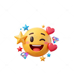 卡通笑脸爱心星星装饰图案