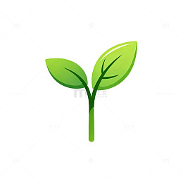 简约绿叶植物图标设计