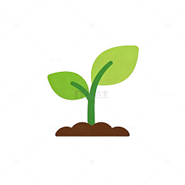 简约植物生长插画矢量图