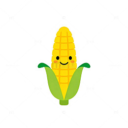 可爱卡通玉米矢量插画素材