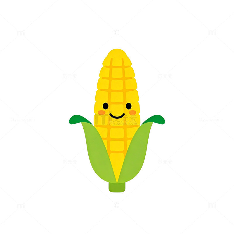 可爱卡通玉米矢量插画素材