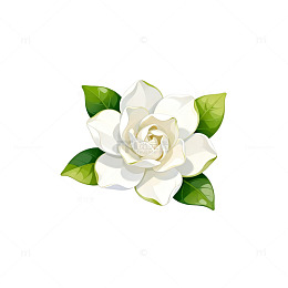 清新风格白玫瑰花插画素材