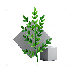 简约绿色植物立体图