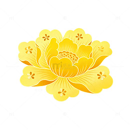 金色牡丹花纹装饰图案