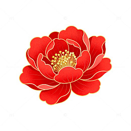 红花矢量插画装饰图案