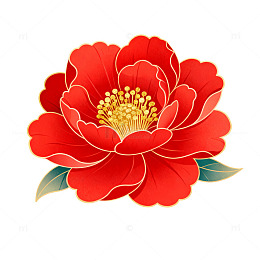 中国风牡丹花卉矢量图案