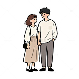 情侣日常简笔