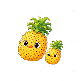 卡通风菠萝元素