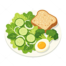 轻食减脂卡通扁平元素蔬菜
