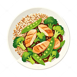轻食减脂卡通扁平元素减肥