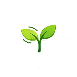 简约绿叶生态标志设计