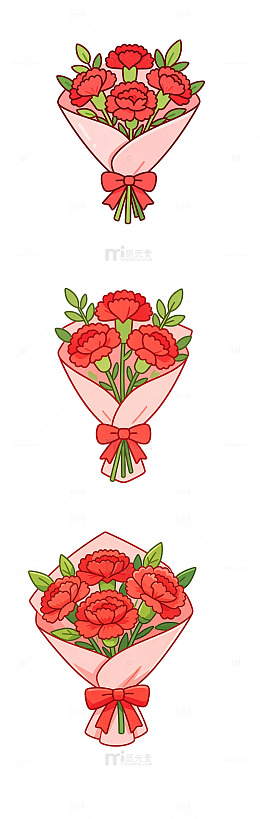 520 鲜花花束扁平手绘