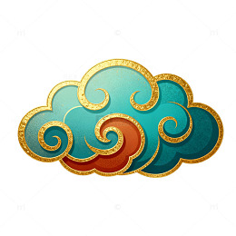 金色祥云装饰图案设计素材