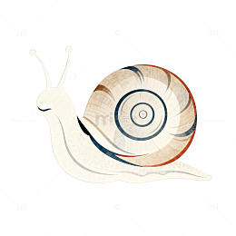 简约风蜗牛插画设计素材