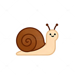 可爱卡通蜗牛插画素材
