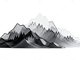 抽象山峰黑白艺术装饰