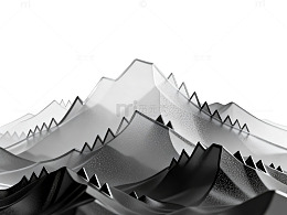 黑白色调抽象山峰艺术图