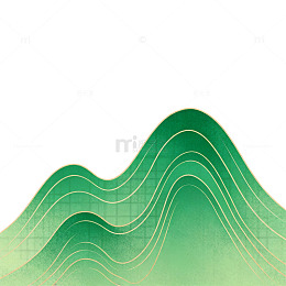 简约绿色波浪线条装饰图案