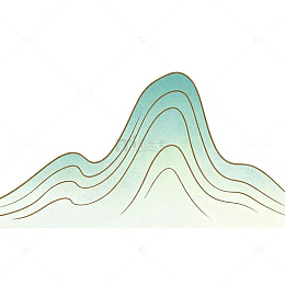 简约风格山水线条插画素材