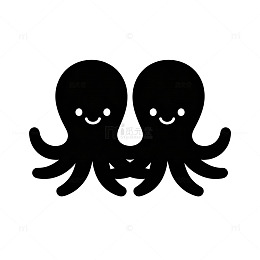 卡通章鱼图案简笔画