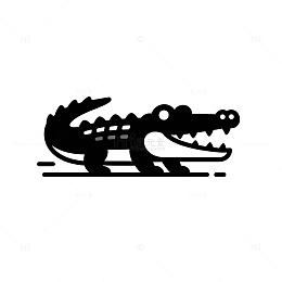 简约鳄鱼剪影图标