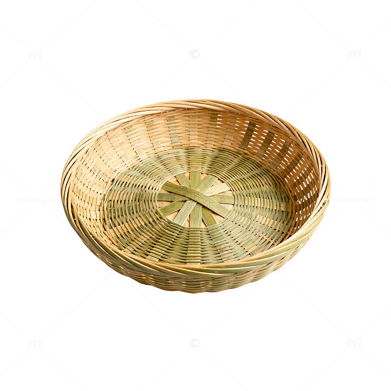 竹编圆形篮子工艺品