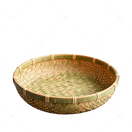 竹编圆盘工艺品展示