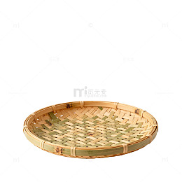 竹编圆形托盘工艺品